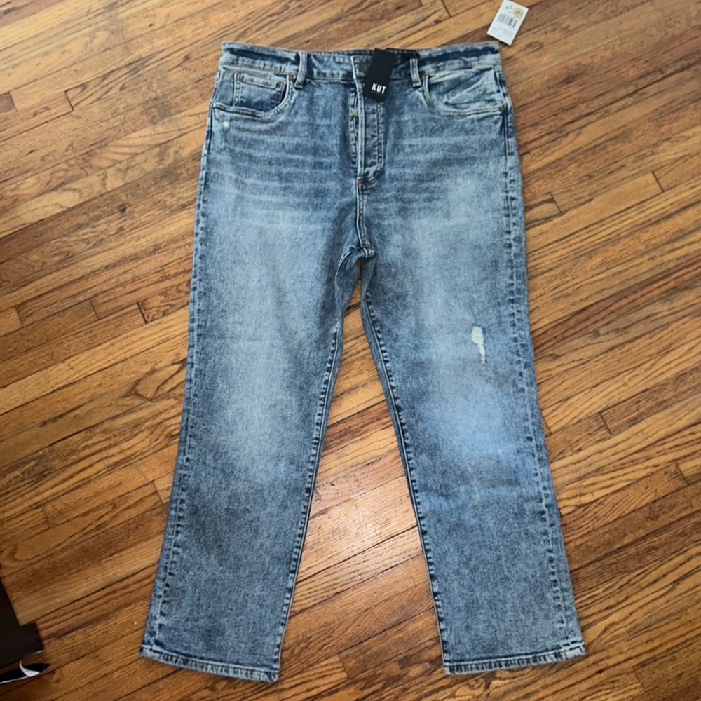 Amazing Kut from the Kloth button fly, vintage wash jeans